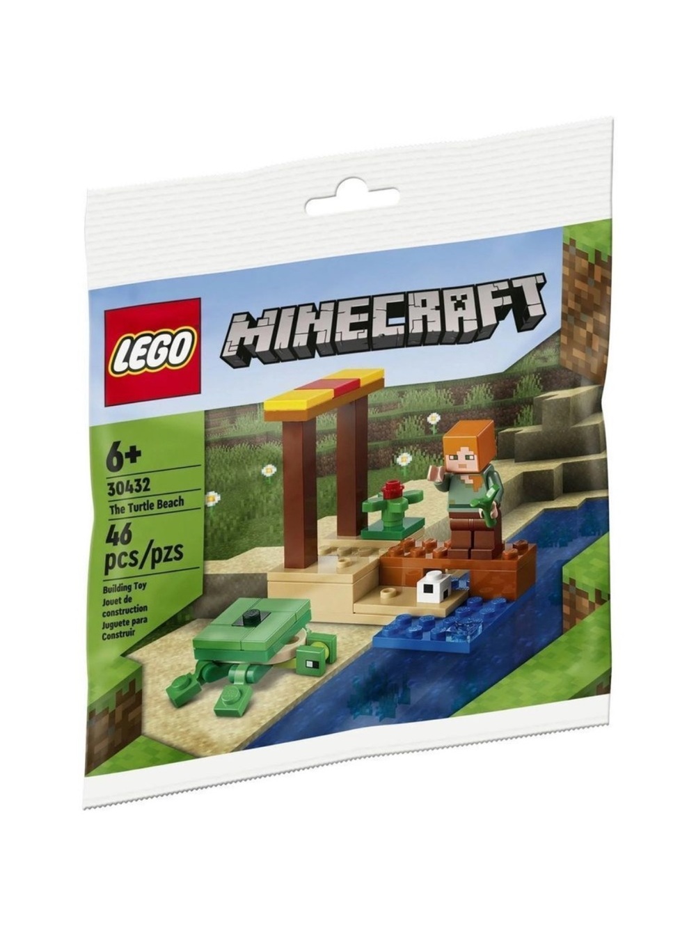 New Lego Minecraft 30432 The Turtle Beach Building Set Alex Minifigure Polybag
